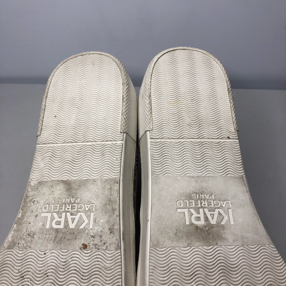 Karl Lagerfeld Rose Gold Leather Cut Out Cap Toe Slip On Sneaker Shoes Women 41B - Picture 15 of 16